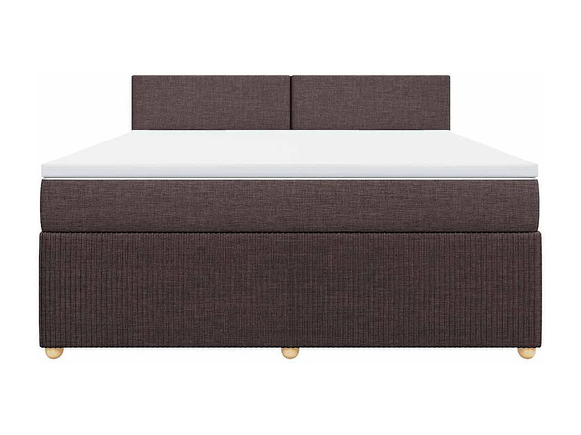 Boxspringbett mit Matratze Dunkelbraun 180x200 cm Stoff
