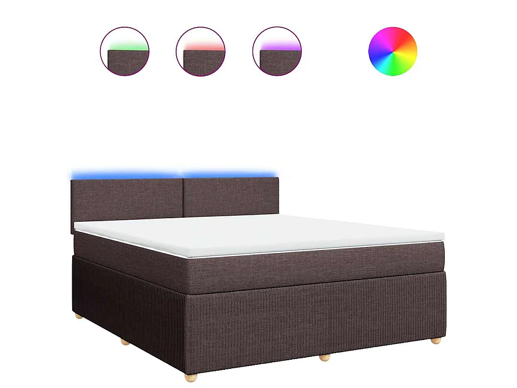 Boxspring met matras stof donkerbruin 180x200 cm