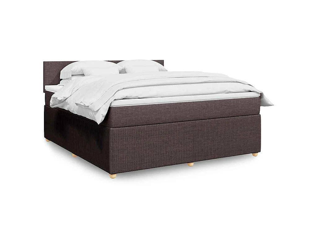 Boxspring met matras stof donkerbruin 180x200 cm