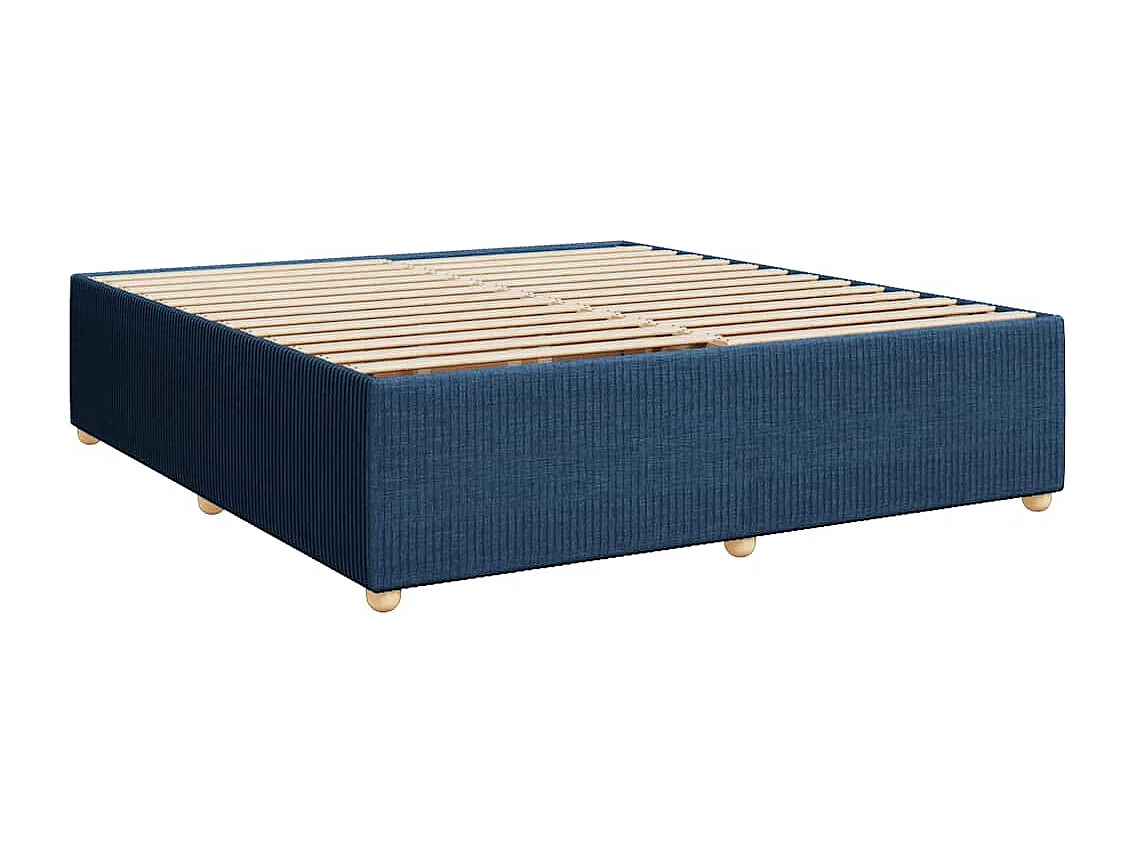 Boxspringbett mit Matratze Blau 180x200 cm Stoff
