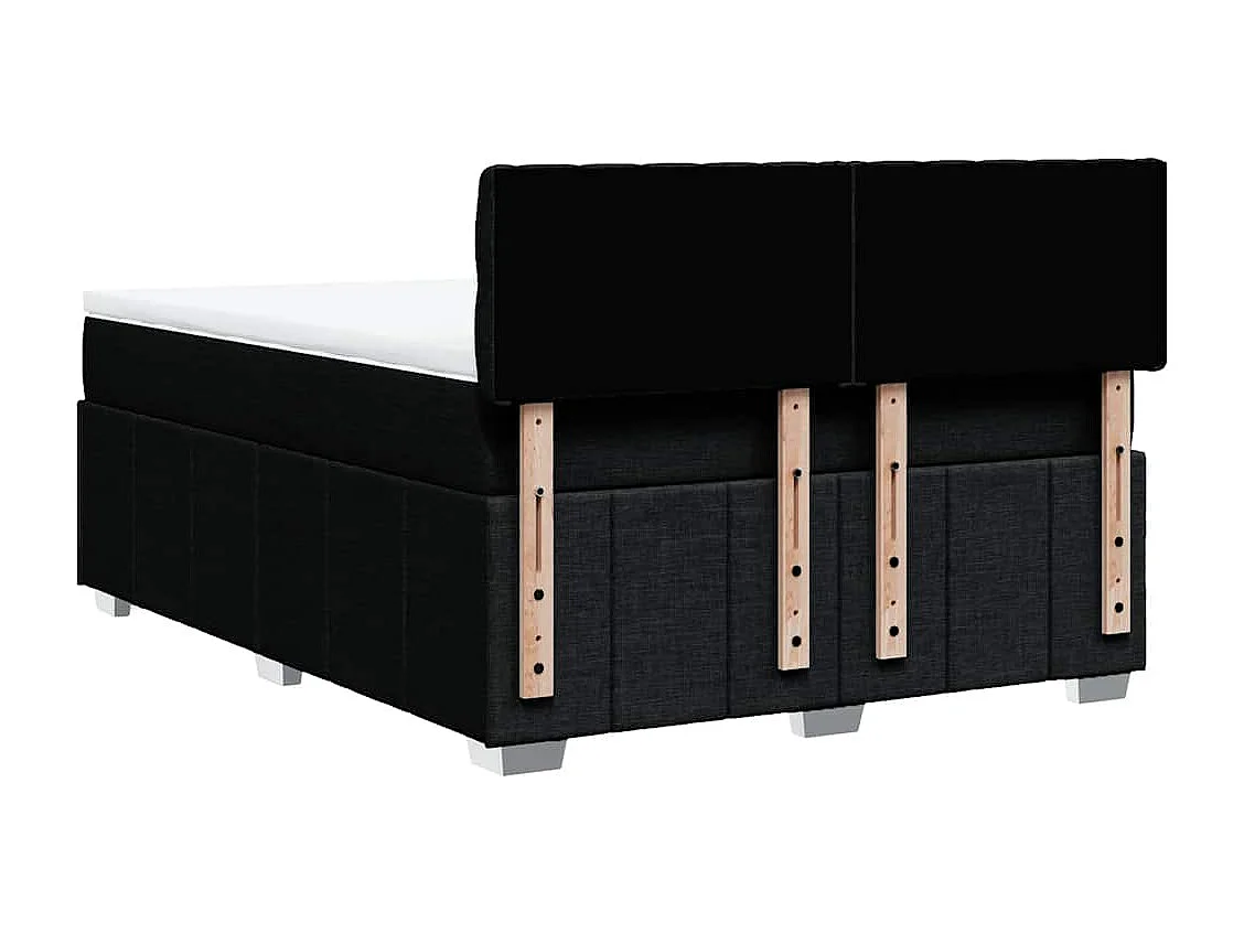 Sommier à lattes de lit avec matelas Noir 140x190 cm Tissu