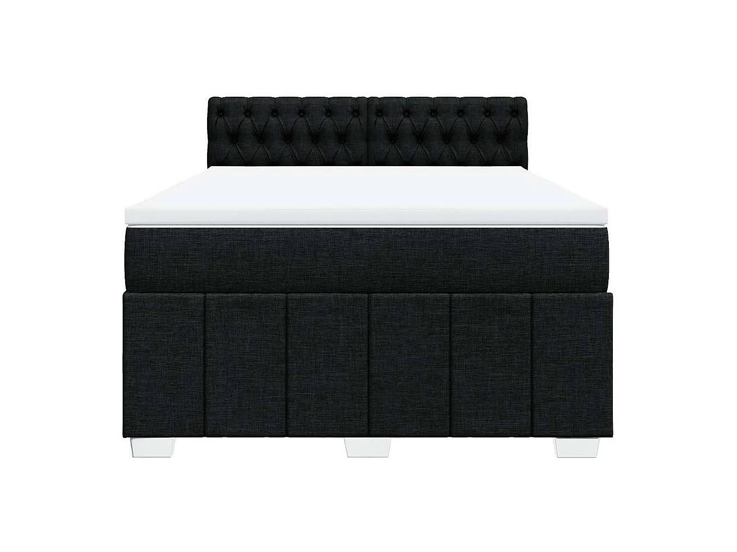 Sommier à lattes de lit avec matelas Noir 140x190 cm Tissu