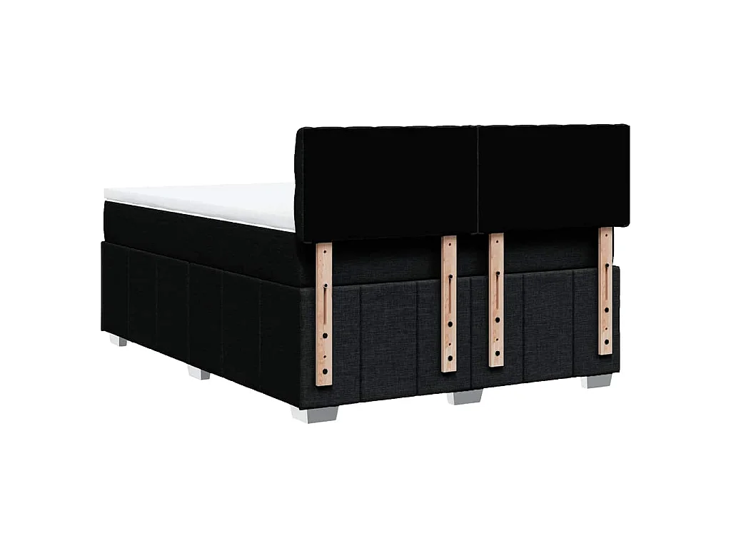Sommier à lattes de lit avec matelas Noir 140x190 cm Tissu