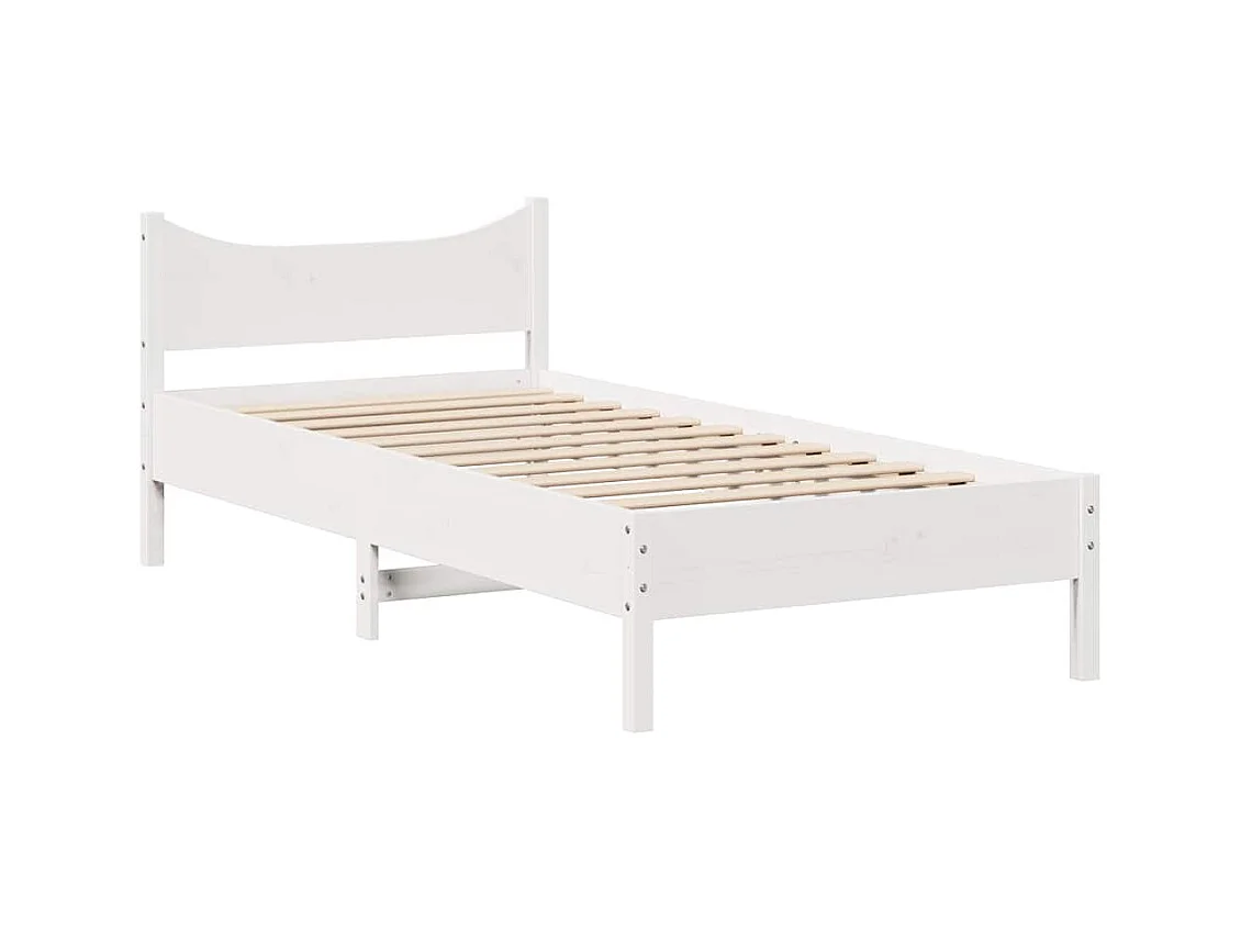 Cadre de lit avec tiroirs blanc 90x200 cm bois de pin massif