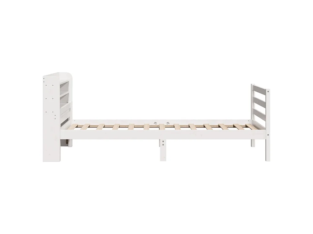 Cadre de lit avec tête de lit sans matelas blanc 100x200 cm