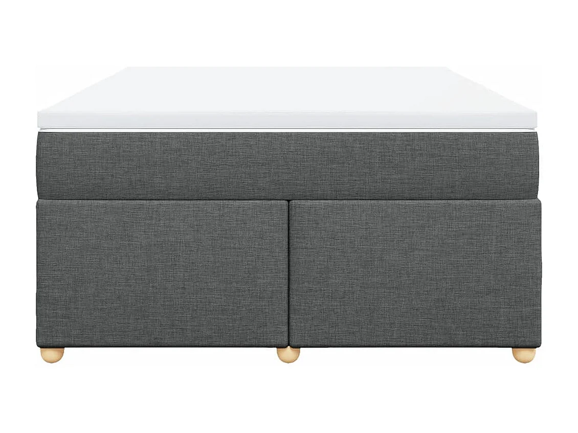 Boxspring met matras stof donkergrijs 140x190 cm