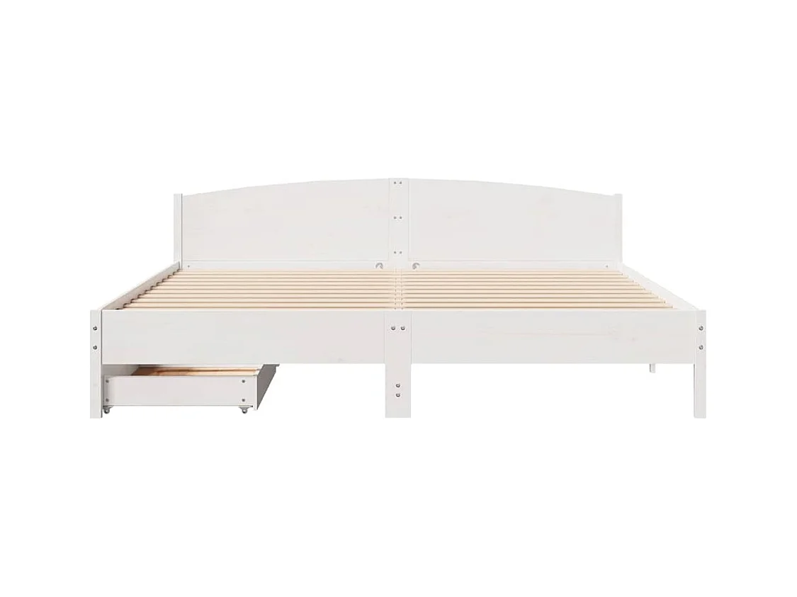 Letto senza Materasso Bianco 180x200 cm Legno Massello di Pino