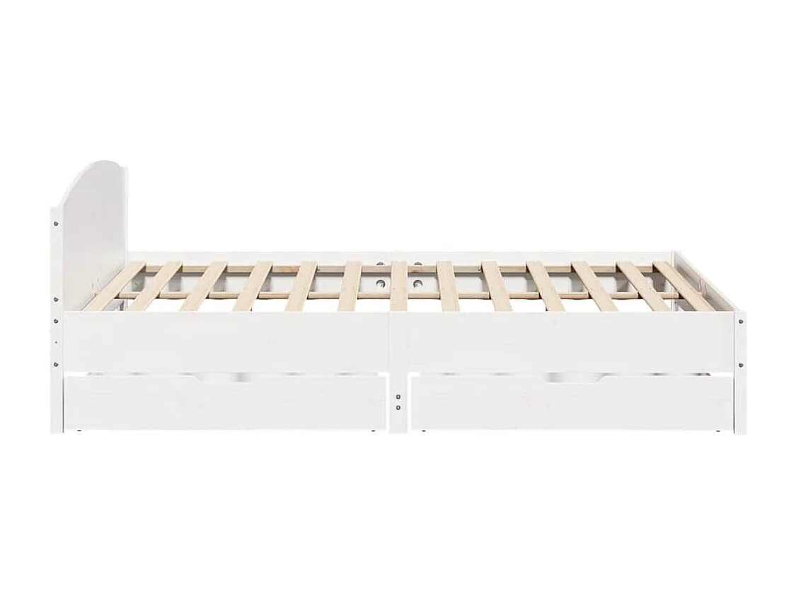 Cadre de lit sans matelas blanc 180x200 cm bois massif de pin