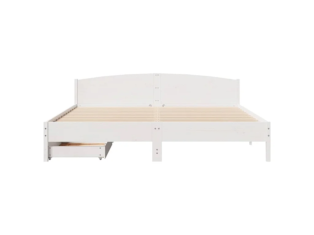 Cama sin colchón madera maciza de pino blanca 180x200 cm