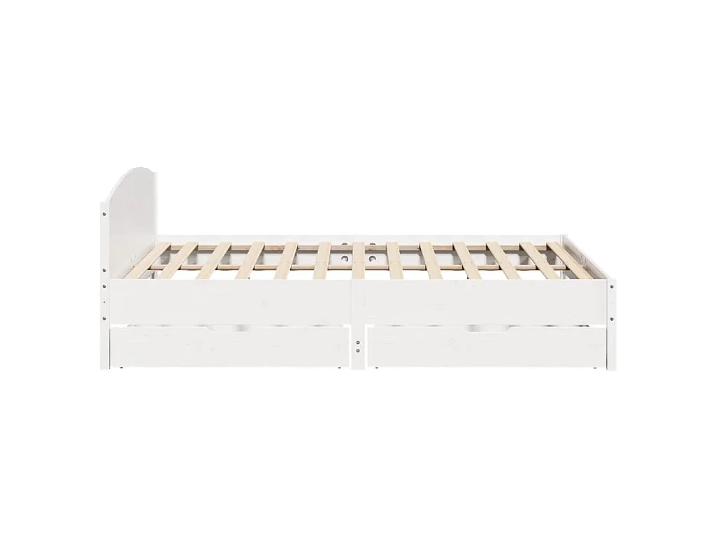 Cama sin colchón madera maciza de pino blanca 180x200 cm