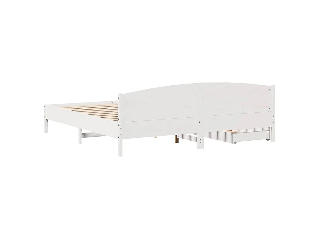 Bedframe zonder matras massief grenenhout wit 180x200 cm