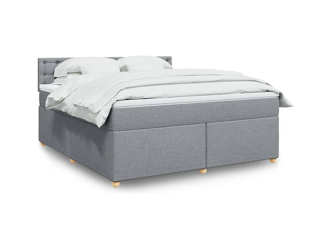 Boxspring met matras stof lichtgrijs 180x200 cm