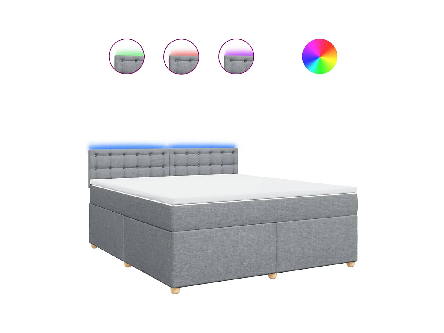 Boxspring met matras stof lichtgrijs 180x200 cm