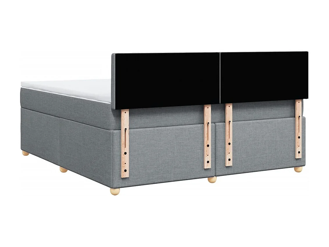 Boxspring met matras stof lichtgrijs 180x200 cm