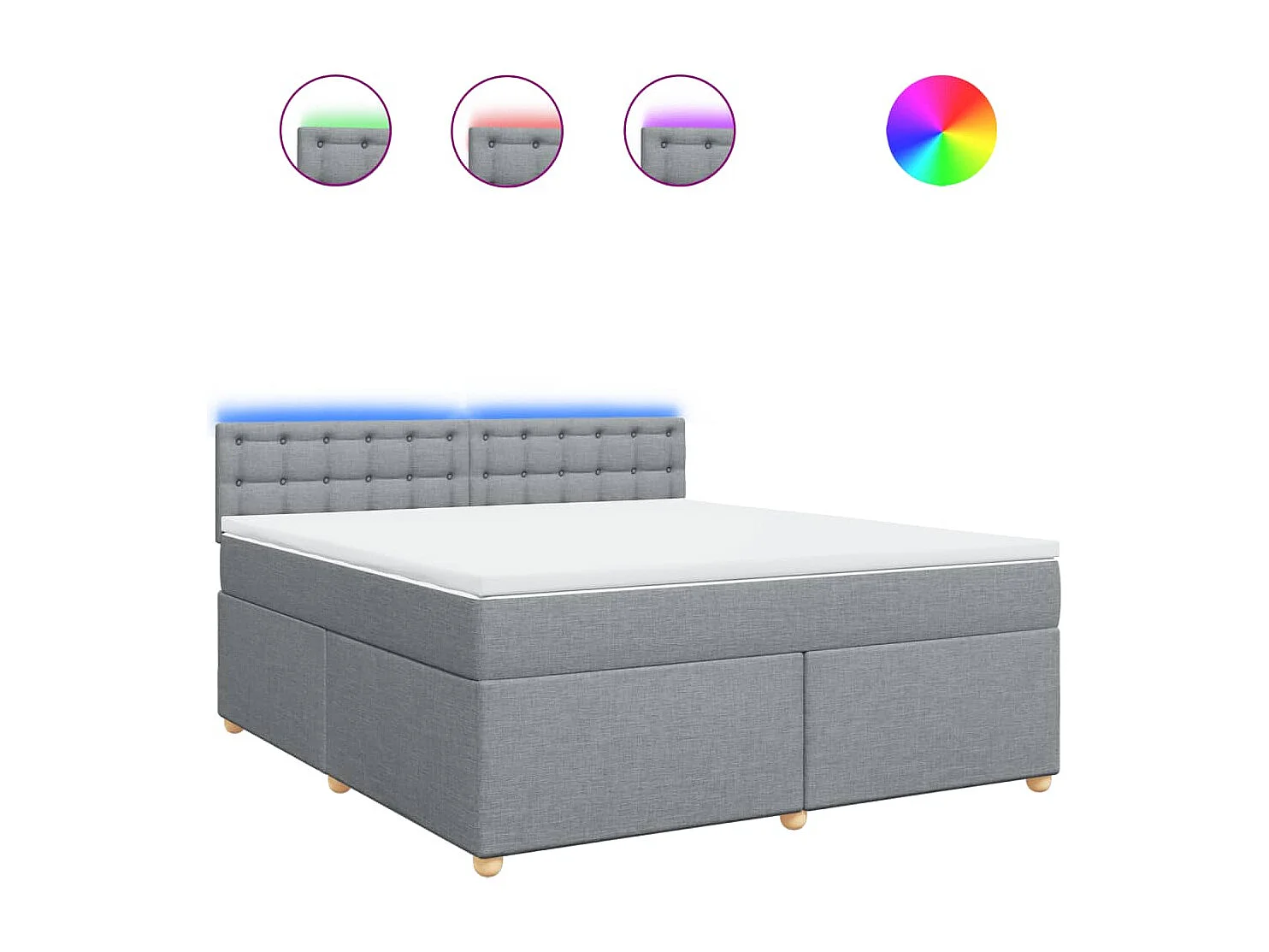 Sommier à lattes de lit avec matelas Gris clair 180x200cm Tissu