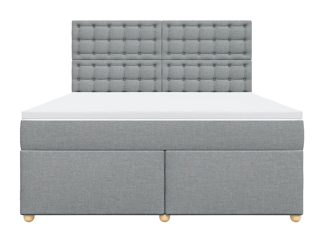 Sommier à lattes de lit avec matelas Gris clair 180x200cm Tissu