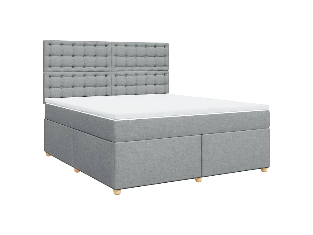Boxspring met matras stof lichtgrijs 180x200 cm