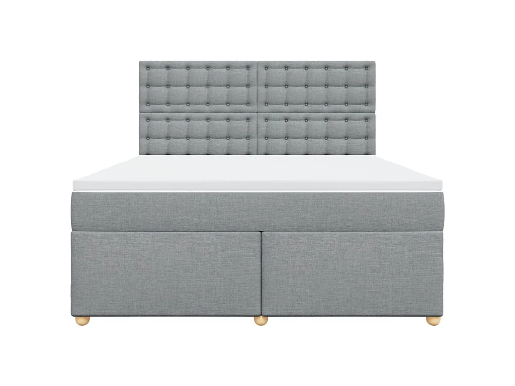 Boxspring met matras stof lichtgrijs 180x200 cm