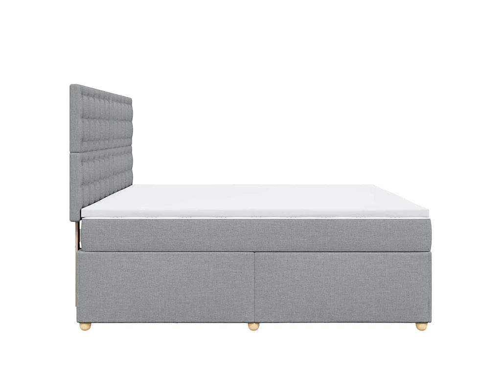 Boxspring met matras stof lichtgrijs 180x200 cm