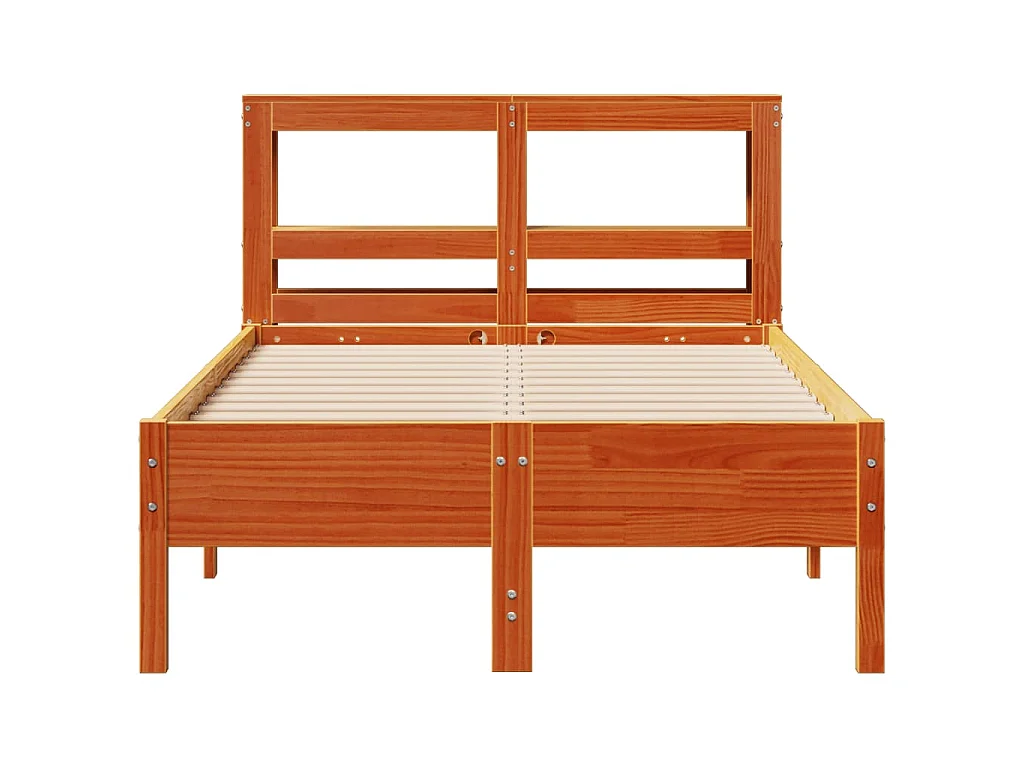 Cadre de lit sans matelas cire marron 100x200cm bois pin massif