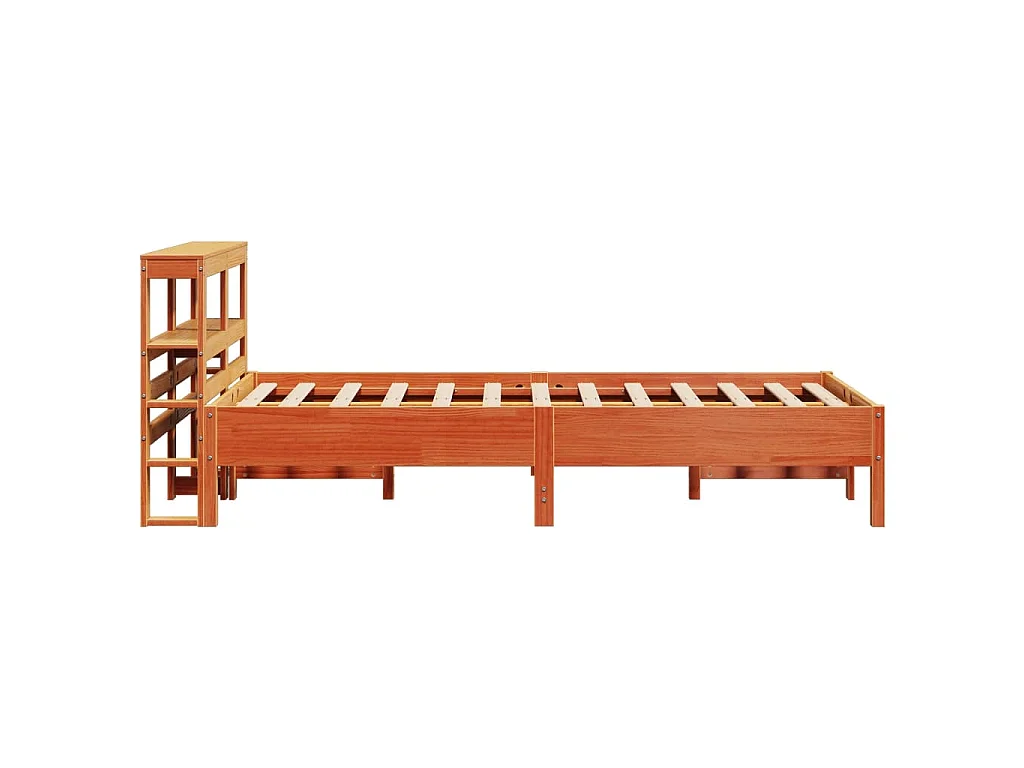 Cadre de lit sans matelas cire marron 100x200cm bois pin massif