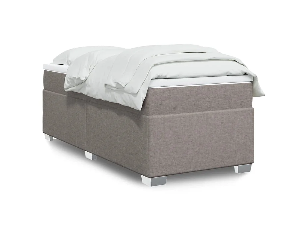 Boxspring met matras stof taupe 90x190 cm