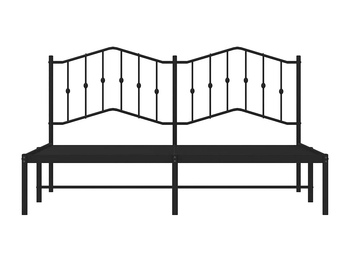 Bedframe met hoofdbord metaal zwart 180x200 cm
