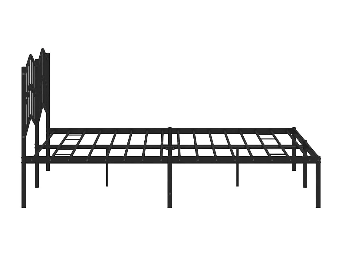 Bedframe met hoofdbord metaal zwart 180x200 cm