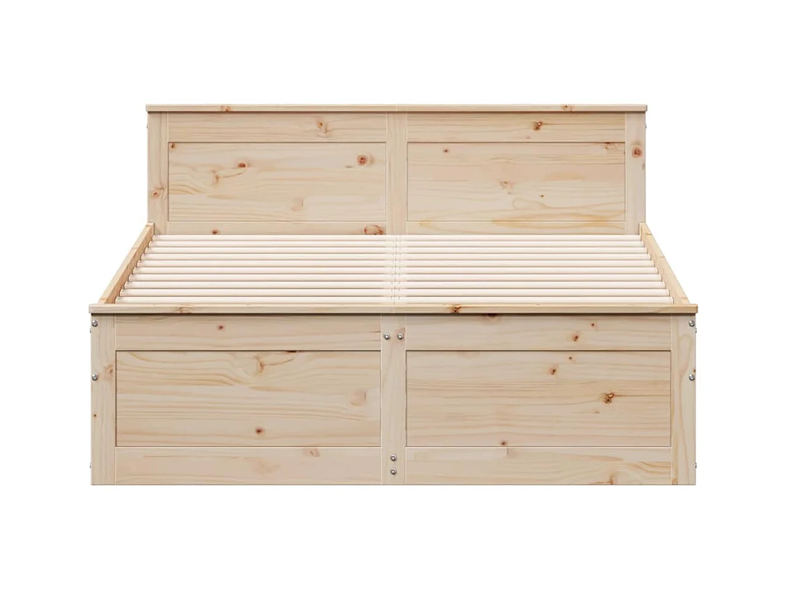Cadre de lit sans matelas avec tête de lit 140x190cm pin massif