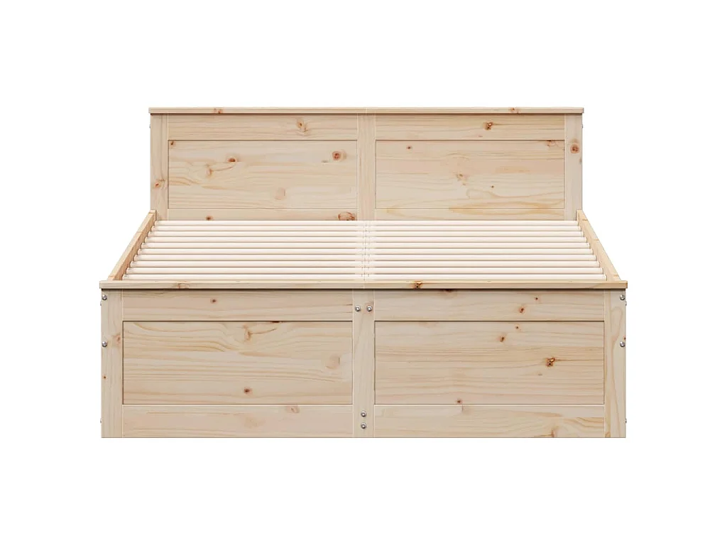 Bedframe zonder matras met hoofdbord grenenhout 140x190 cm