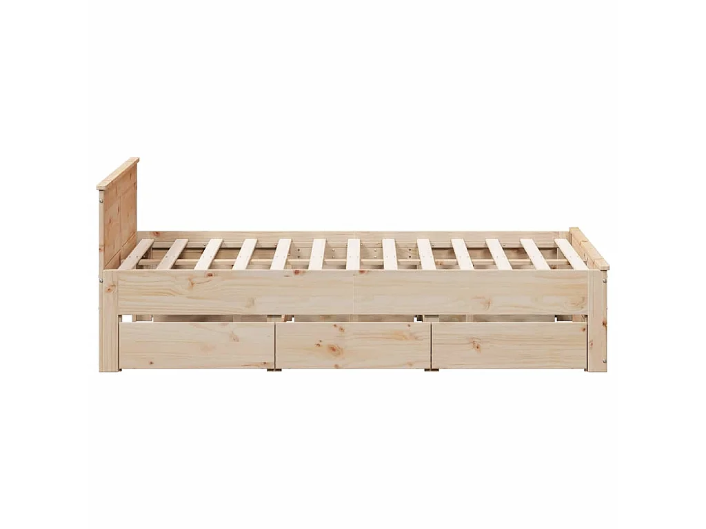 Bedframe zonder matras met hoofdbord grenenhout 140x190 cm