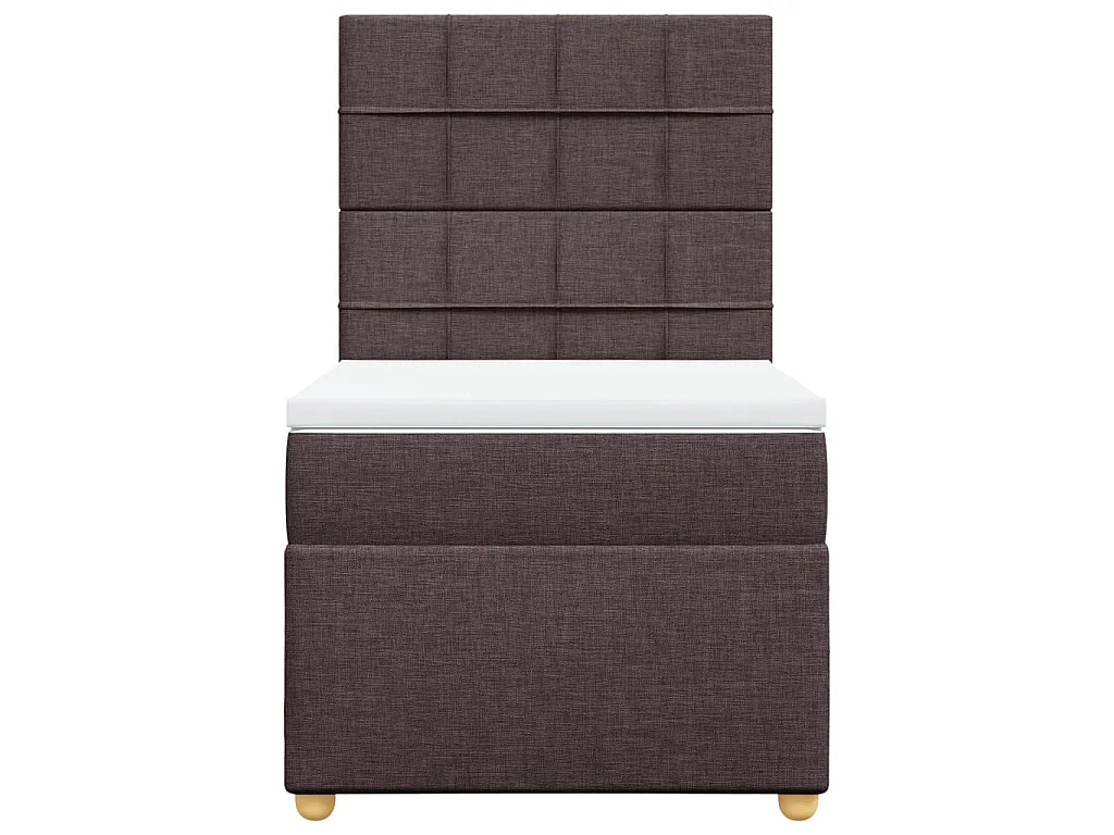 Cama com molas/colchão 90x200 cm tecido castanho-escuro