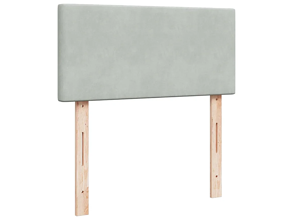 Ottoman bed met matras en LED's 90x190cm fluweel lichtgrijs