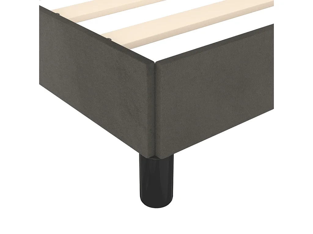 Cadre de lit sans matelas gris foncé 90x190 cm velours