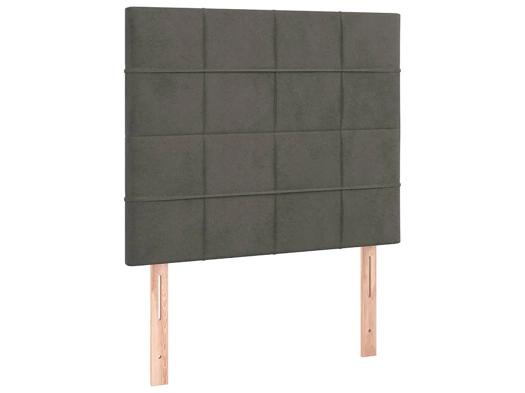 Cadre de lit sans matelas gris foncé 90x190 cm velours
