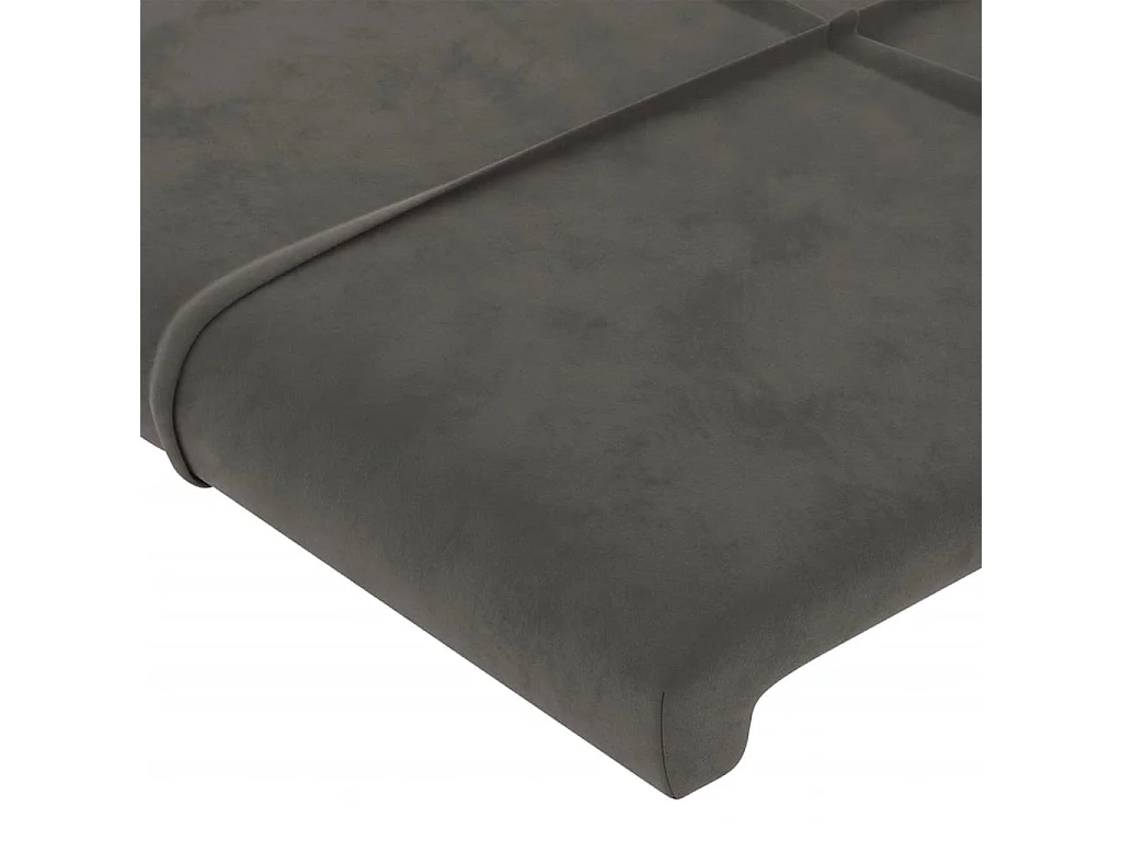 Cadre de lit sans matelas gris foncé 90x190 cm velours