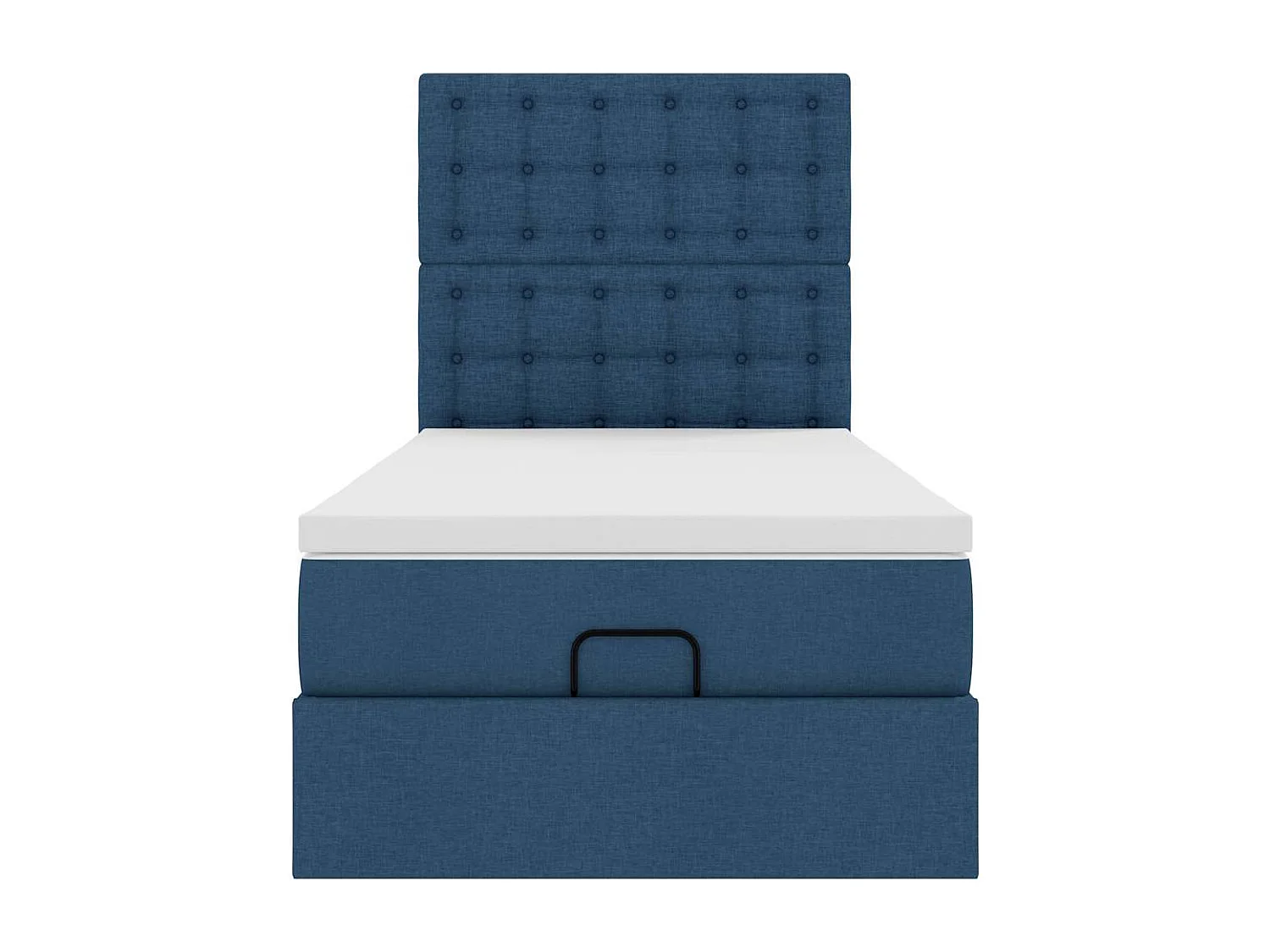 Ottoman bed met matras en LED's 90x190cm stof blauw