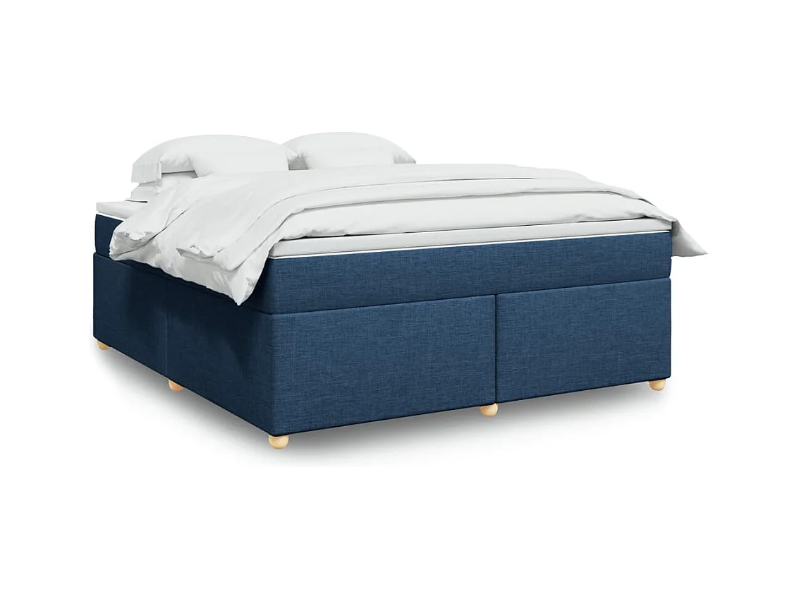 Boxspringbett mit Matratze Blau 180x200 cm Stoff