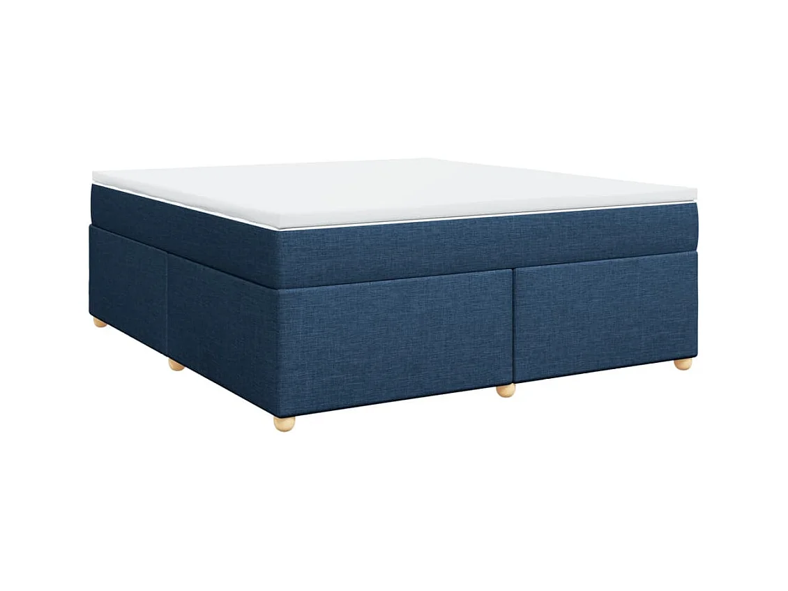 Boxspringbett mit Matratze Blau 180x200 cm Stoff