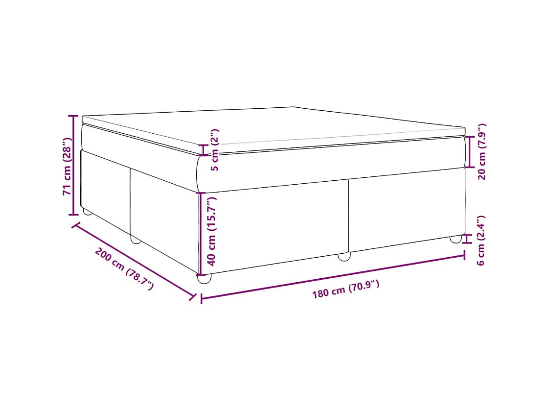 Boxspringbett mit Matratze Blau 180x200 cm Stoff