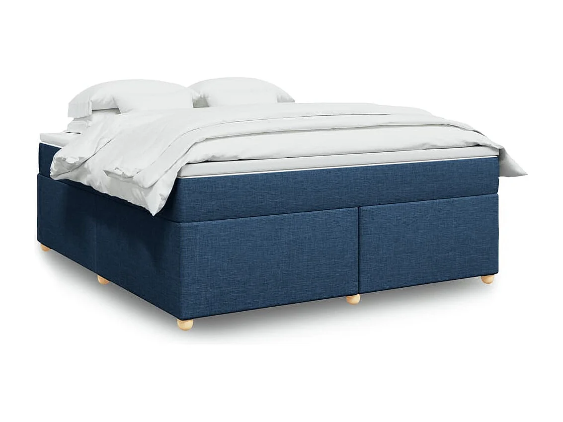 Boxspringbett mit Matratze Blau 180x200 cm Stoff