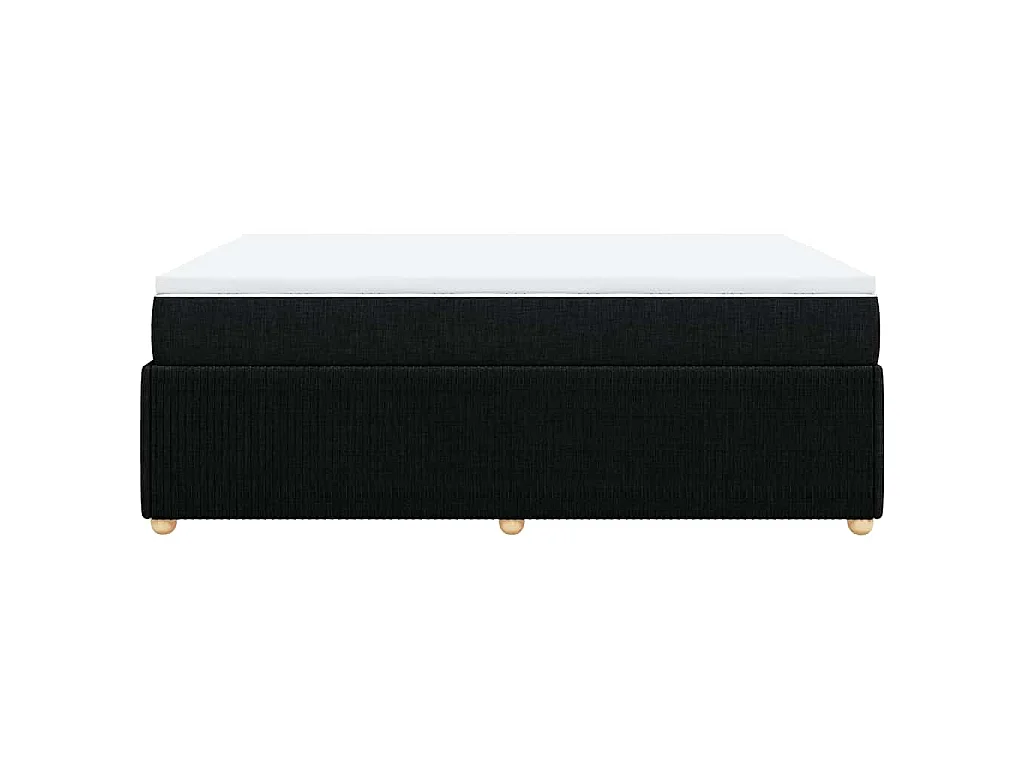 Giroletto a Molle con Materasso Nero 160x200 cm in Tessuto