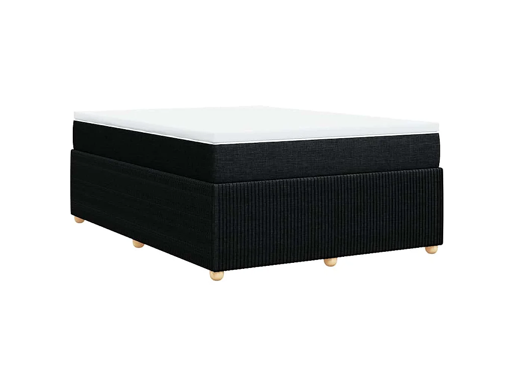 Giroletto a Molle con Materasso Nero 160x200 cm in Tessuto