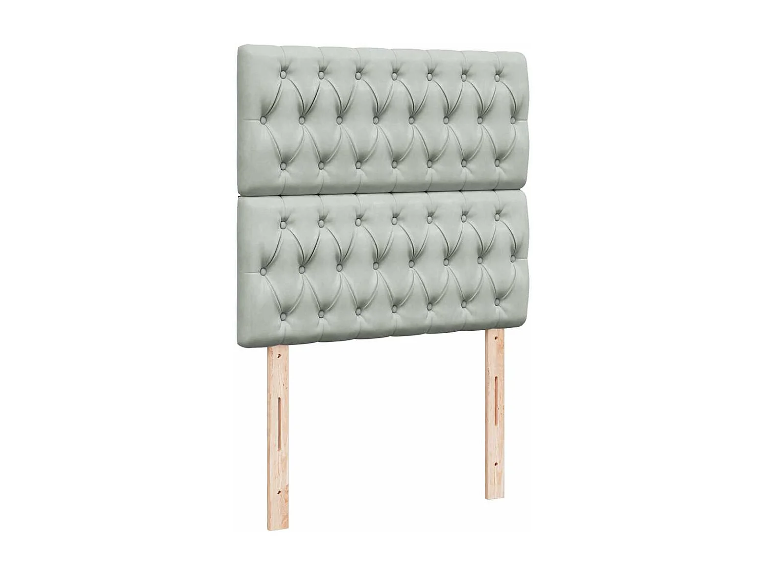 Ottoman bed met matrassen 100x200cm fluweel lichtgrijs