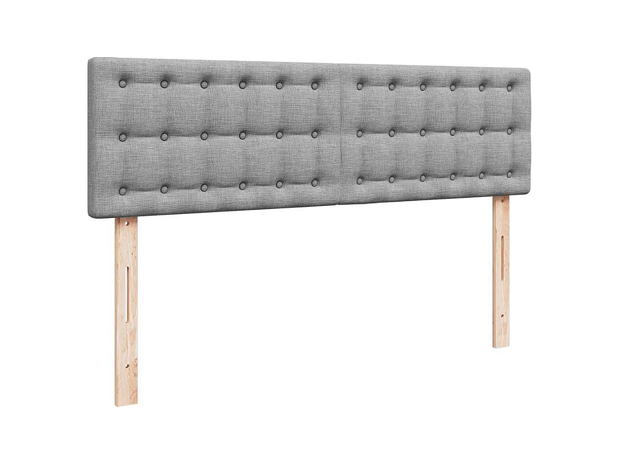 Ottoman-Bett mit Matratze & LEDs Hellgrau 140x200 cm Stoff