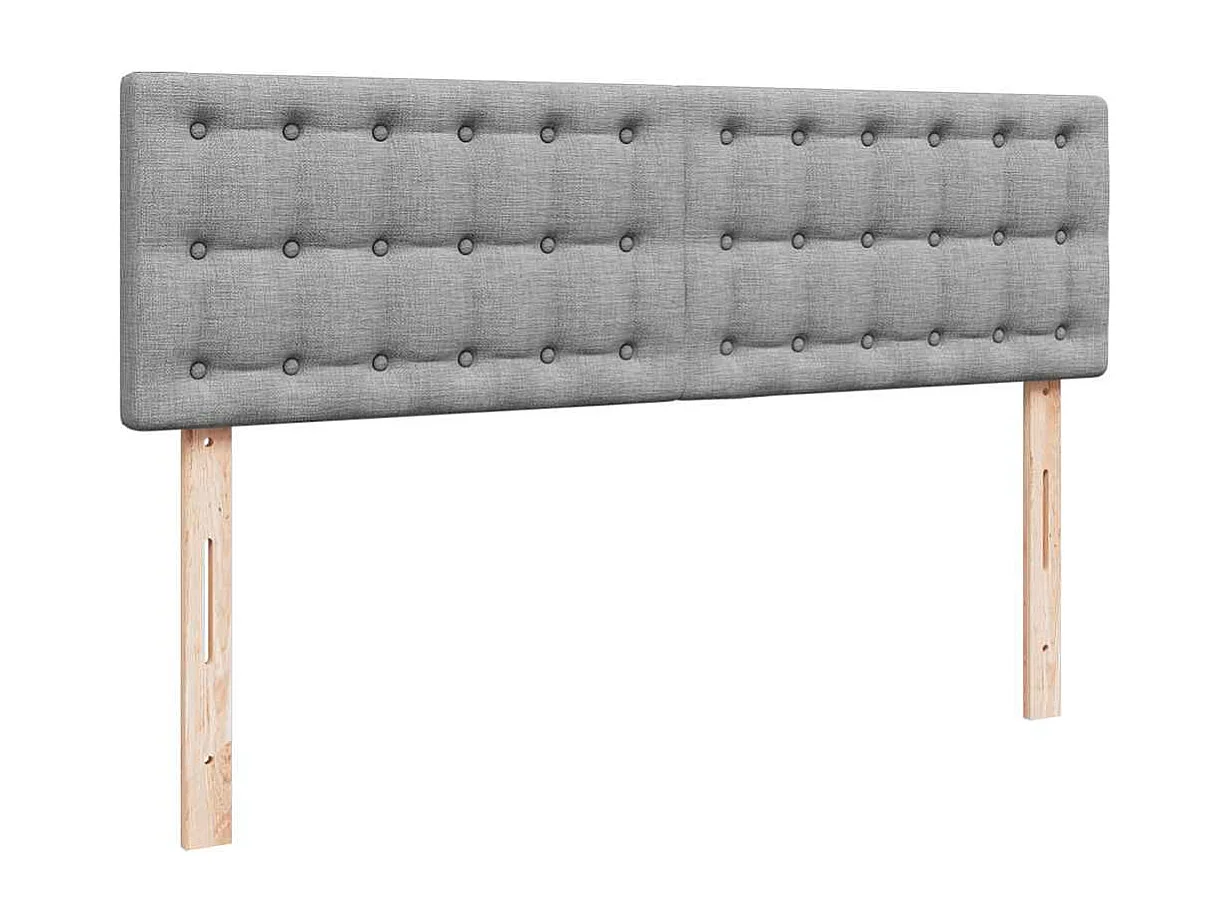 Cadre de lit ottoman et matelas gris clair 140x200 cm tissu