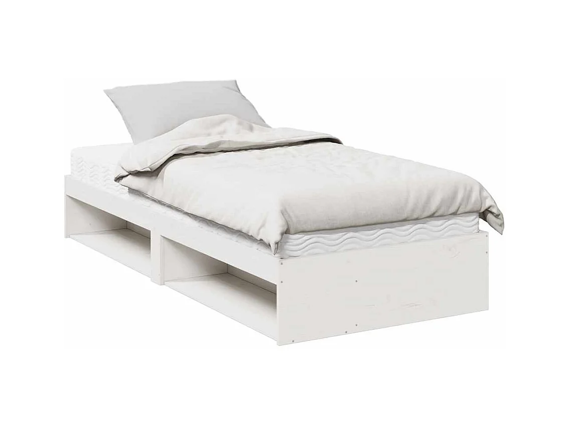 Lit de jour avec matelas blanc 90x200 cm bois de pin massif