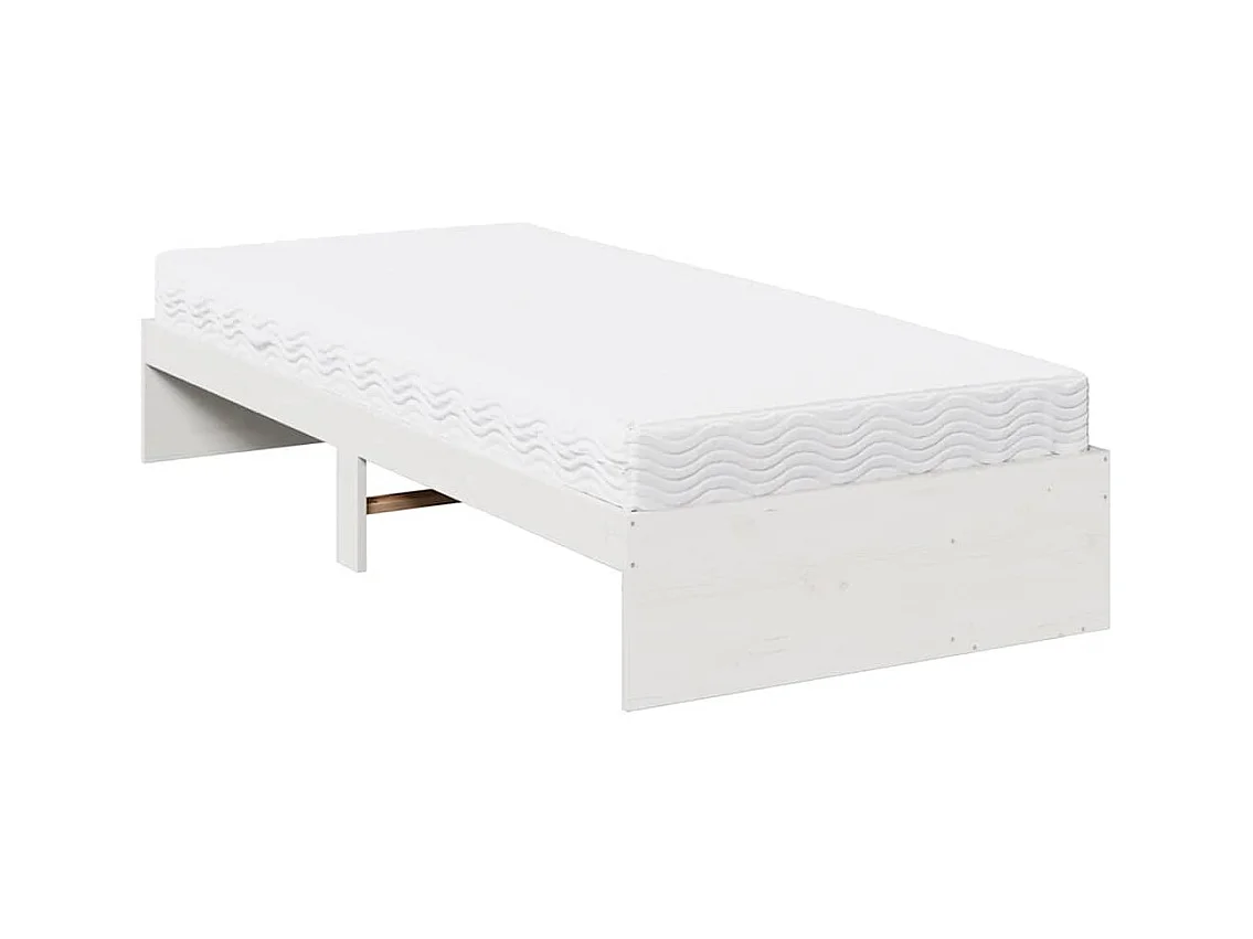 Lit de jour avec matelas blanc 90x200 cm bois de pin massif