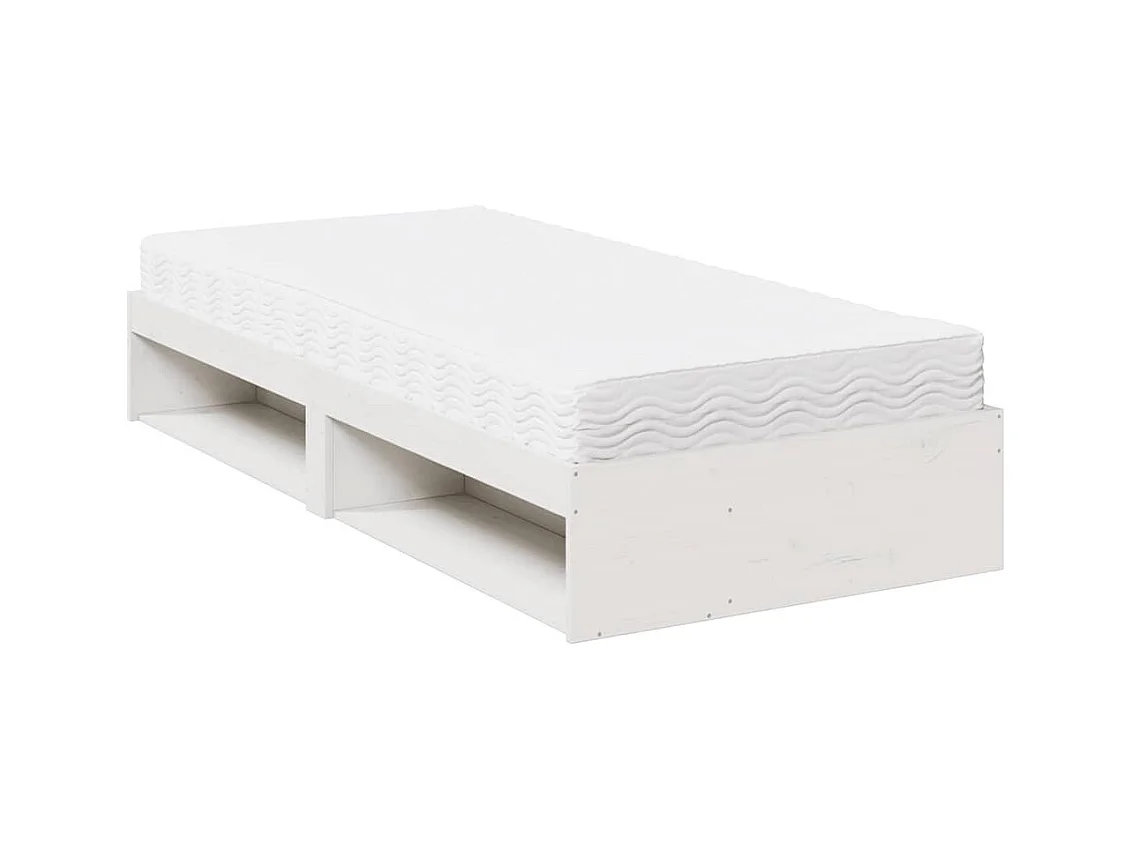 Lit de jour avec matelas blanc 90x200 cm bois de pin massif