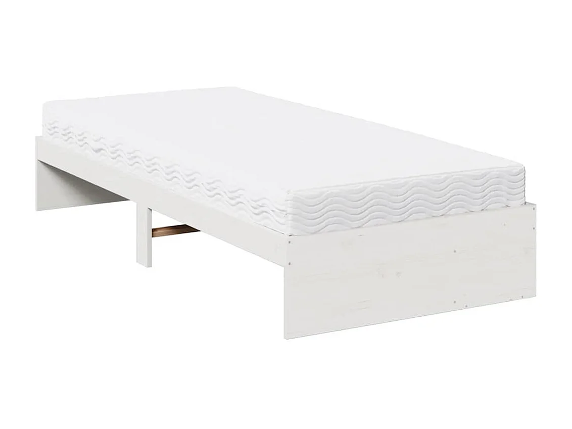 Lit de jour avec matelas blanc 90x200 cm bois de pin massif